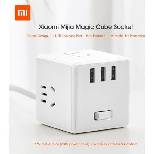 Xiaomi Magic Cube Socket Plug Multifunctional USB Charger Power Adapter 6 Ports Socket Converter Outlet Space-saving Socket