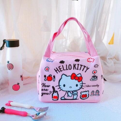Sanrio hello kitty cute cartoon insulation bag student lunch box bag picnic bag handbag