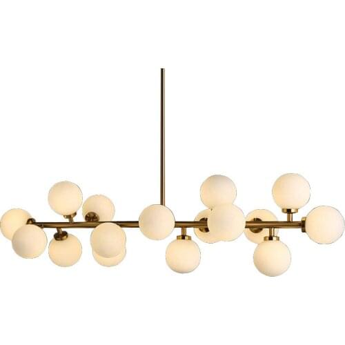 Modern Gold 16 Heads Glass Chandelier Lamp Black gold Magic bean glass Lights retro vintage loft industrial Chandelier PA0055