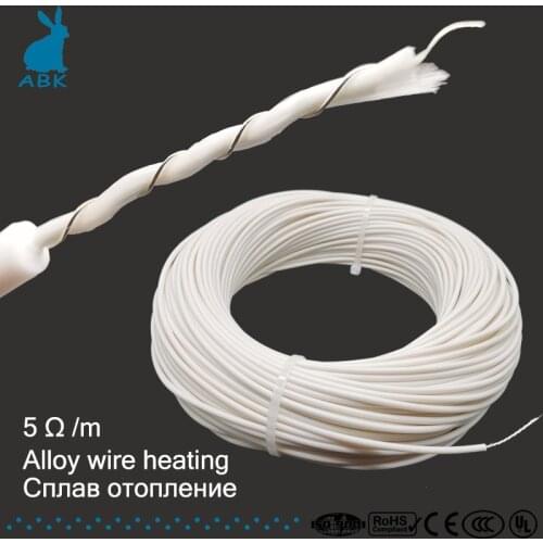 5 ohm/meter silicone rubber alloy spiral heating wire heating cable electro-thermal wire soft wram multipurpose heating cable