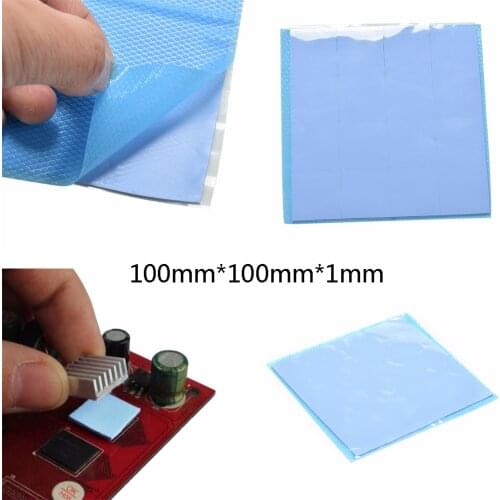 Thermal Pad GPU CPU Heatsink Cooling Conductive Silicone Pad 100mm*100mm*1mm Thermal Grease Cooling Pad for CPU GPU Heat Sinks