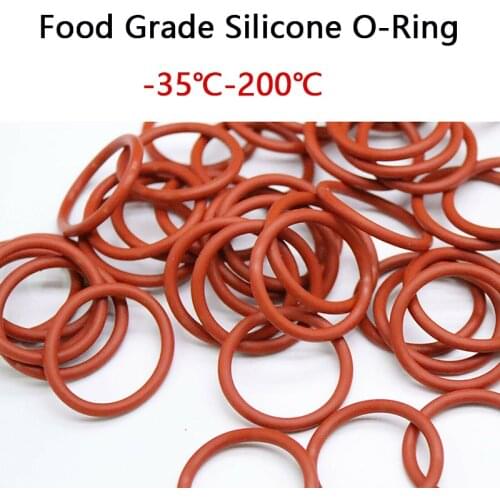 5-100pcs Thickness 3mm Food Grade Silicone O-Ring OD 10-70mm Red Ring Gasket ID 4-64mm Waterproof And Insulated
