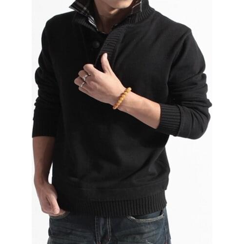 Spring and autumn new Korean mens mens sweater mens fake two mens sweater shirt collar