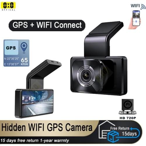 Gmai70 Dash Cam Car Video Recorder Dual Lens Car DVR Hidden Camera with GPS Track and WIFI Connect to Phone Vehicle Black Box