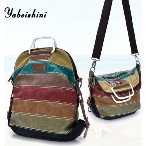 Large capacity Canvas handbags Women Stitching color Travel bag ladys Crossbody bags sac a main Female Canvas bag Shoulder Bags