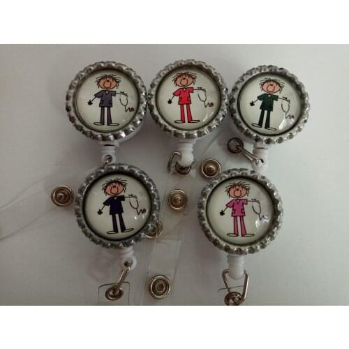 Various Colors Nurse RN Retractable id badge reel holders 10pcs/lot
