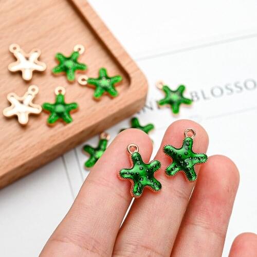 10/20/30pcs Multicolor Starfish Charms Alloy Enamel Earring Pendant Charm Drop Oil Jewelry Finding For Making Bracelet Keychain