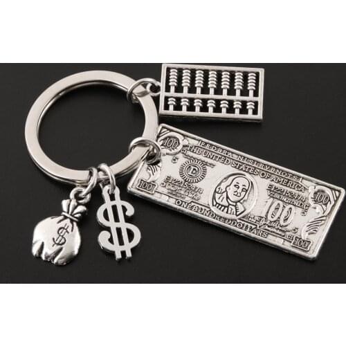 100 Dollar USD Model Keychain Money Tree Purse For Handmade Souvenir US Currency Gift Keyring