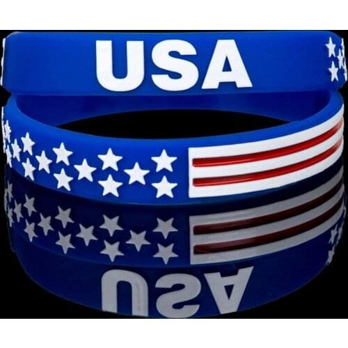 100pc USA United states American Flag thin red line wristbands Police black live matter wristband bracelet bangle wrist bands