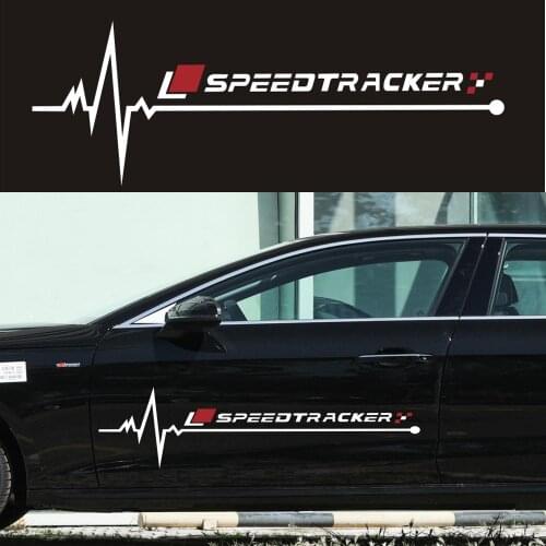 2pcs Car Stickers Both Side Racing Car Stickers Camouflage Stripes Auto Products Car Wrap Vinyl Film Fit For AUDI