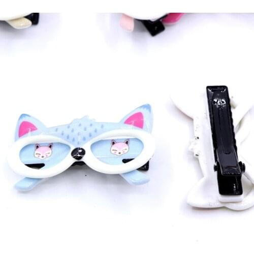 2019 Pet Dog Hair Clips Pet Grooming Hair Accessories Cute childrens acrylic eyeglasses cartoon hair clip ornaments 20pcs/lot