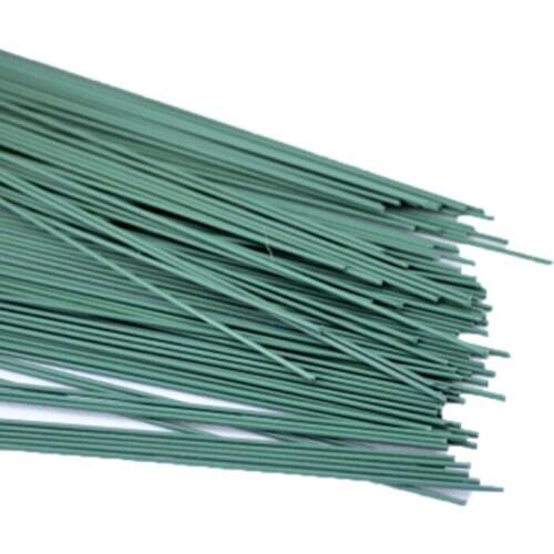 25pcs 2# 20cm Green Plastic Wrap Flower Stick Floral Tape Iron Wire Mesh Flower Stub Stems Craft Decor Soap Holding Flowers Stem