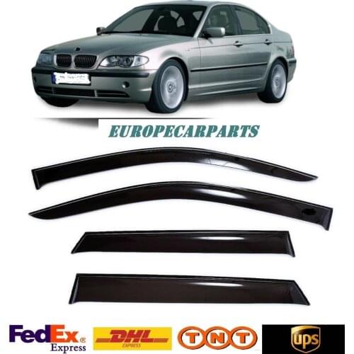 For BMW 3 (E46) Sd 1998-2005 Side Window Visors Sun Rain Guard Vent Deflectors 4 pieces