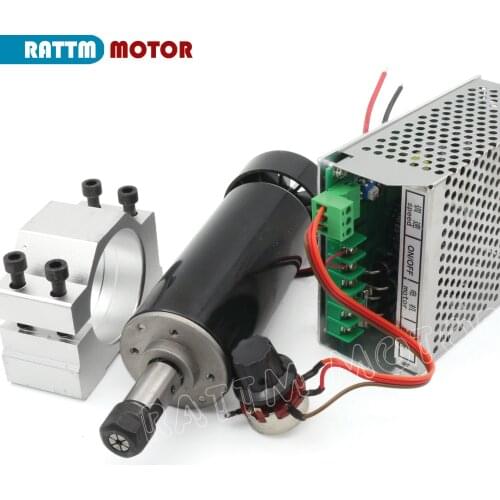 500W 0.5kw Air cooled spindle motor ER11 CNC 500W Spindle Motor + Power Supply speed governor +52mm clamp For DIY CNC ROUER