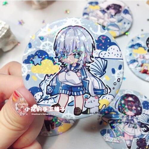 Anime Bungou Stray Dogs Nakahara Chuya Badge Cosplay Cartoon Button Brooch Pin Emblem Backpacks Itabag Clothing Decor Gifts