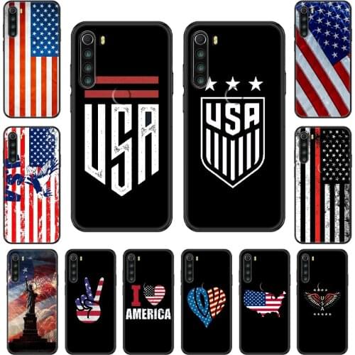 America USA Flag Phone case For Xiaomi Redmi Note S2 4 5 6 7 8 A S X Plus Pro black silicone funda 3D Etui tpu hoesjes soft
