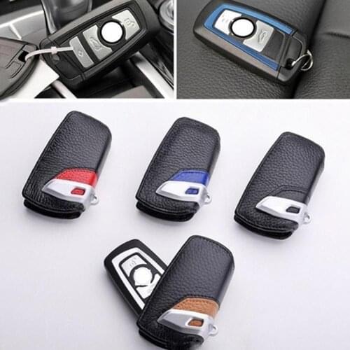 Multicolors Genuine Leather Car Key Quality Metal Fitting Nice Stitch Cover Case Holder for BMW GT7 NEW 5 Series X3 116I 118I