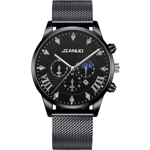 Men Watches Luxury Brand Men Stainless Steel Mesh Calendar Watch Men Business Sports Quartz Watch For Men Relogio Masculino Hot