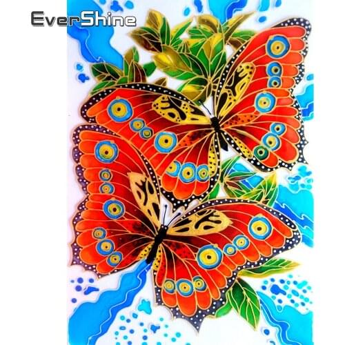 EverShine Diamond Painting Butterfly Cross Stitch Diamond Embroidery Cartoon Picture Rhinestones Mosaic Art Kits Animals Picture