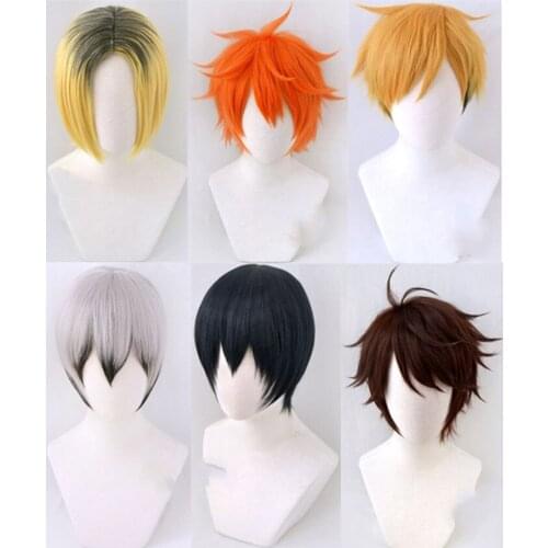 Haikyuu!! Kenma Kozume Blonde Volleyball Boy Wig Cosplay Wig Short Wigs Halloween Costumes Synthetic Hair with Wig Cap