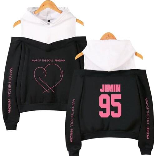 Map of the soul persona Sweatshirt Hoodie JIMIN RM JUNG KOOK Women hip hop casual off shoulder Hoodies Present For Youth Girls