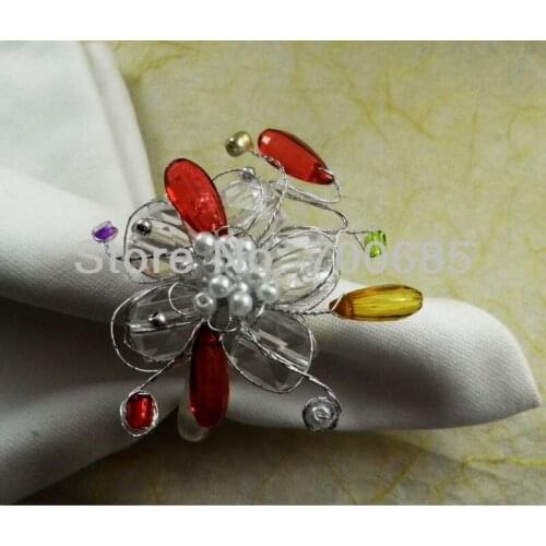 Beaded wedding napkin ring, napkin holder, decoration napkin ring