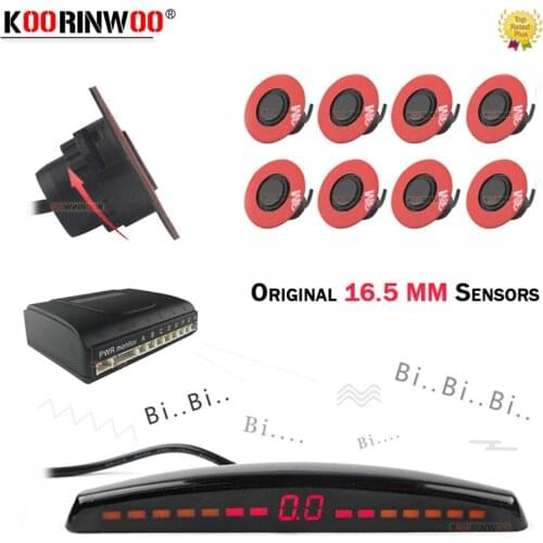 Koorinwoo Intelligent LCD Monitor With Car Parking Sensor 8 Flat Radar Black White Front Parking System Blind Spot Car Detection