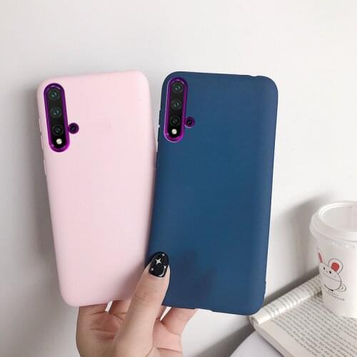 Matte Candy Solid Colors Cover for Huawei Nova5T Nova 5T Yale-L61D Yale-L61A Yale-L71A TPU Rubber Soft Silicone Case Bumper