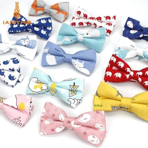 Mens Brand New Formal 100% Cotton Vintage Animal Fox Bow Tie Hanky Butterfly Bowtie Tuxedo Elephant BowtiesParty Pocket Squares