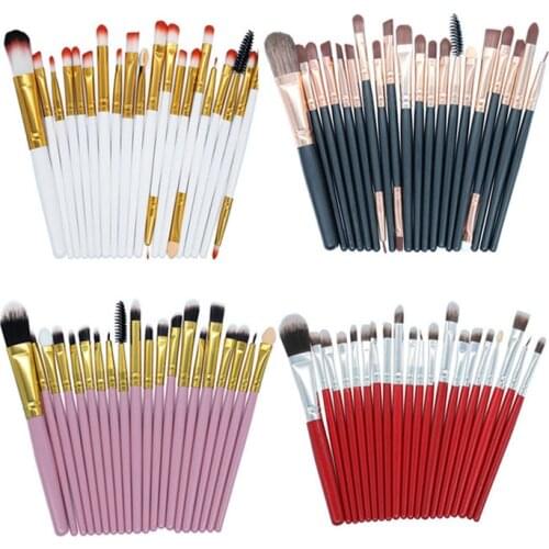 20pcs/lot Wooden professional handle Pro Makeup Brushes Set Eye Shadow Brow Eyeliner Make Up Brush Bingfuchun makeup tools