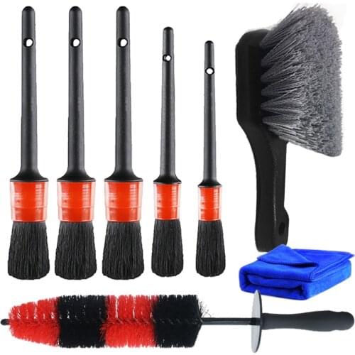 7/6/5Pcs Car Wheel Tire Brush Detailing Brushes Kit Car Wheel Rim Brush Set Detail Brush Set For Cars Trucks Bicycles Cleaning