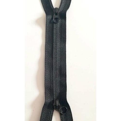 50pcs/lot YKK Zipper Black 3# Nylon Coil Reverse Close End 2 Puller Head X-shaped for Pocket Waist Bag Sewing Accessories