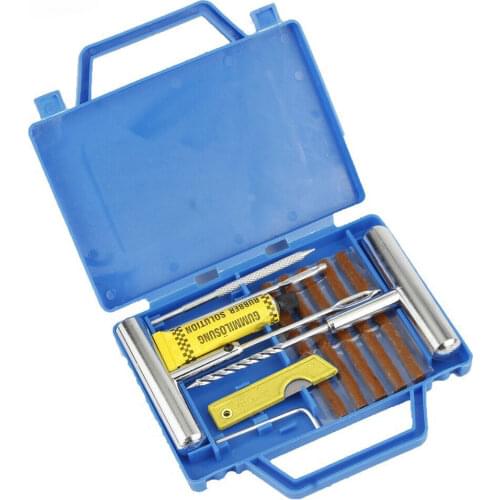 New Auto Tire Repair Kit Motorcycle Bike Tyre Puncture Repair Kit Emergency Heavy Duty Tubeless Plug Set Professional Portable