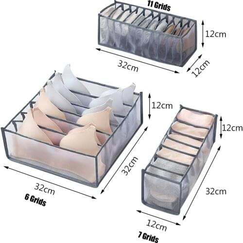 7 Grids Bra Organizer Dormitory Closet Organizer For Socks Home Separated Underwear Storage Box Foldable Drawer Organizer