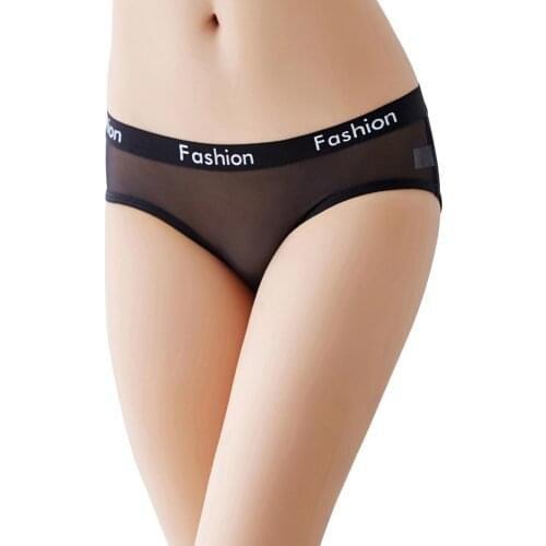 Simple and Sexy!!!Women Sexy Lingerie hot sexy panties transparent mesh underwear see through underpants briefs for woman