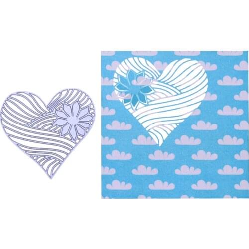 Hollow Heart Metal Cutting Dies Stencil for DIY Scrapbooking Paper Album Embossing Valentines Day Gift Card Decorative Crafts