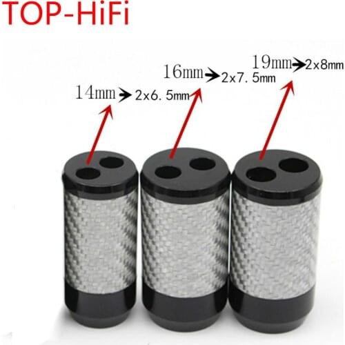 TOP-HiFi 1Pcs Carbon Fiber Pants Boot Y Splitter Speaker Audio Cable Wire pant Adapter DIY Stereo Earphone Connector