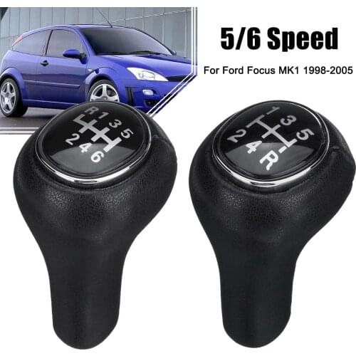5/6 Speed Manual Gear Shift Knob PU Leather Shifter Lever Handle Gear Stick For Ford Focus MK1 1998-2005