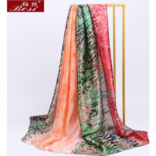 2020 luxury brand women scarf summer silk scarves shawls lady wraps soft pashimina female Echarpe Designer beach stole bandana