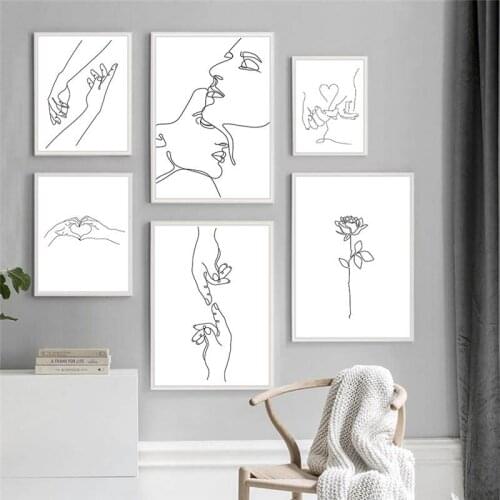 Nordic Minimalist Figures Line Wall Art Sexy Woman Body Nude Canvas Paintings Drawing Posters Prints for Home Decor Room Decor