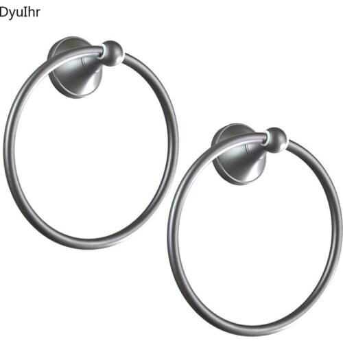 DyuIhr modern minimalist bathroom metal wall-mounted shelf brass material round dark gray towel ring bathroom accessories