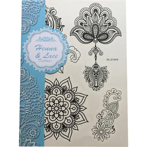 Mandala Henna Tattoos Temporary Black Henna Tattoos Sexy Body Tattoo Stickers