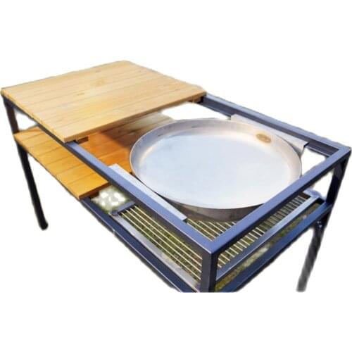 Outdoor Barbecue Grill Wood Burning Cast Iron Firepit Bowl Fireplace Grill for BBQ Garden Patio Terrace Camping Beaches