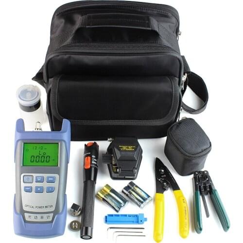 Fiber Optic FTTH Tool Kit with SKL-6c Fiber Cleaver and Optical Power Meter 10km Visual Fault Locator Wire stripper CFS-2
