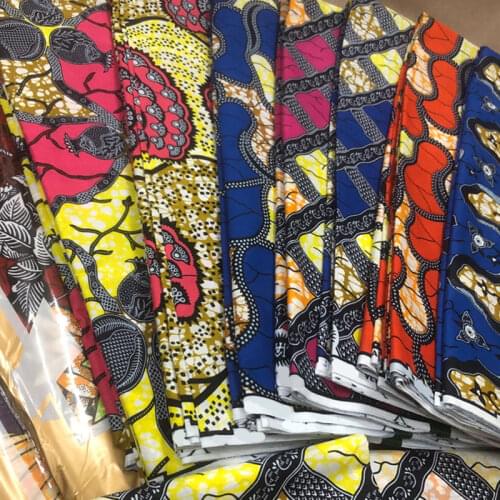 High Quality 100% cotton African Nigerian Prints Ankara wax Fabric Veritable Ghana Real Wax for Party Dress 6 yards NXS06