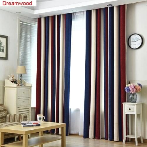 Dreamwood Be Customized High Quality New Fabric Stripe Design 4 Colors Available Luxury Ready Made Curtains For Living Room