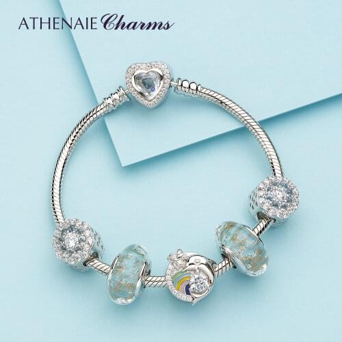 ATHENAIE Sea Elf Dolphin Charms Bracelet 925 Sterling Silver Complete Bracelet For Women Jewellery Pulseira Feminina Charms Bead