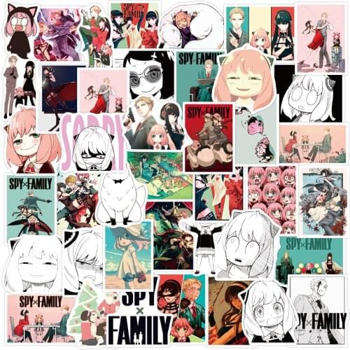 10/50pcs Cartoon Japanese Anime SPY FAMILY Stickers Decals Waterproof Luggage Notebook Laptop Suitcase Car Skateboard Graffiti