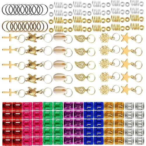140x Braid Hair Cuffs Clips DIY Decoration Pendants Accessories