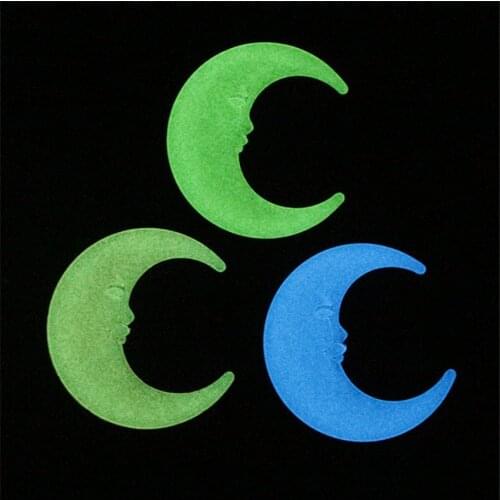 5pcs/lot 8cm 3D Luminous Wall Sticker Moon Stickers Fluorescent Glowing Wall Stickers For Kids Children Room Decoration Stickers